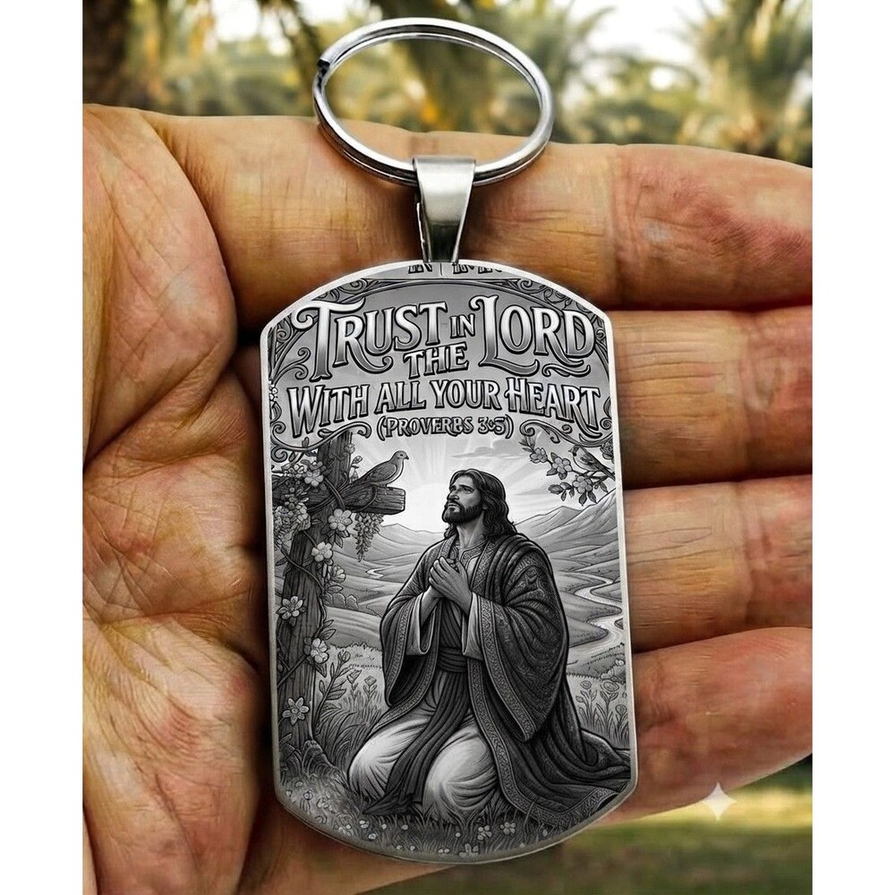 Trust Your Heart Quote God Lord Jesus Christ Stainless Keychain Reminder Bible